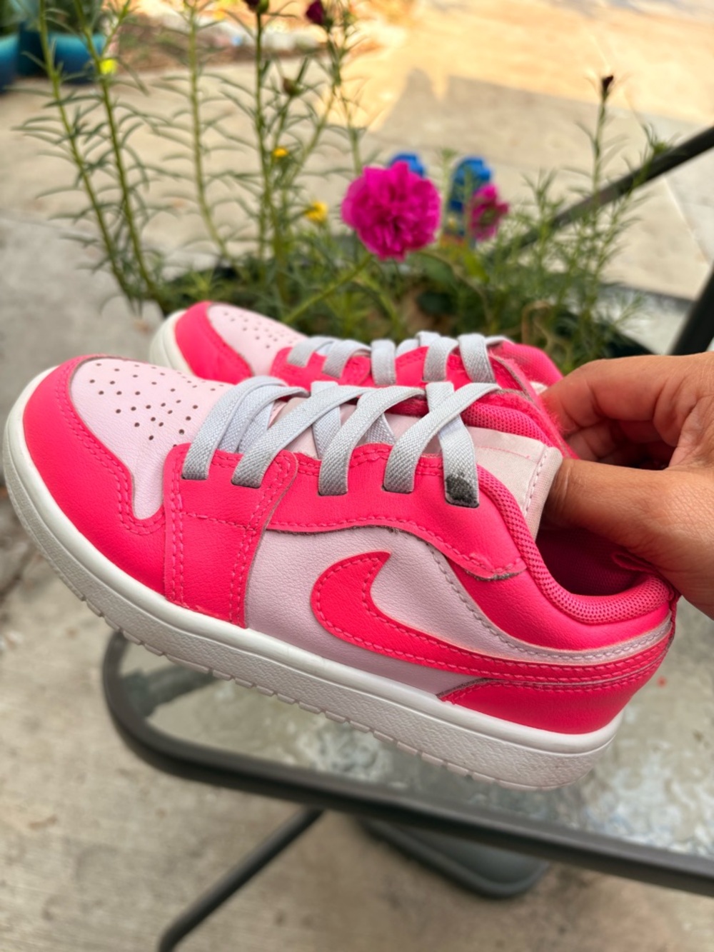 Jordan Kids Pink/Light Pink Low-Top Sneakers - Picture 2 of 7